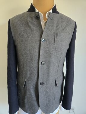 Simons Lambswool and Cashmere Gray and Navy Jacket